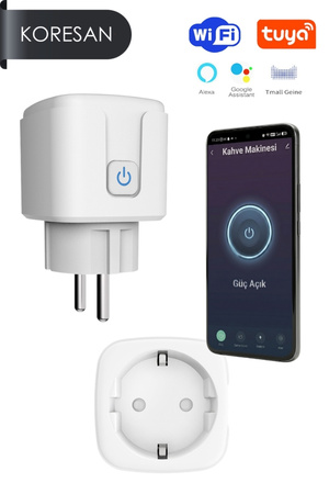 koresan Akıllı Priz Wifi - Tuya 16A Uzaktan Kontrol Sesli Kontrol