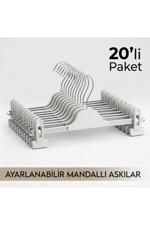 Semak Plastik 20 Adet Mandallı Pantolon Askısı