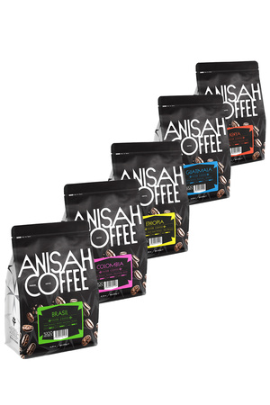 Anisah Coffee Dünya Filtre Kahveleri Tanışma Seti | 5x250gr | Kenya Guatemala Ethiopia Colombia Brasil