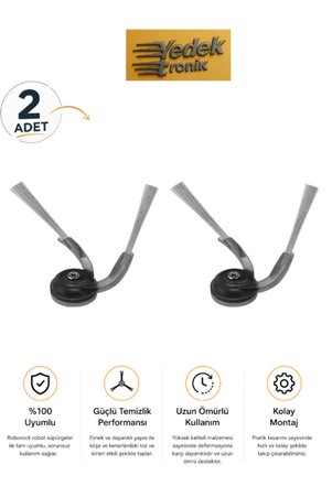 Roborock Saros 10 / Saros 10R / Saros Z70 / Saros 20 / Saros 20 Sonic Uyumlu 2’li Yan Fırça | 2'li Set | Robot Süpürge Yedek Parça