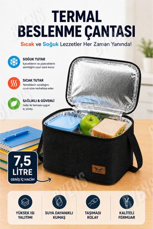 BYENS Termal Çanta Beslenme Çantası Isı Yalıtımlı Kız Erkek Çocuk Okul Yemek Taşıma Termoslu Soğutucu Soğuk Tutan Kamp Termos 7 5 Litre