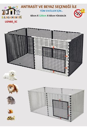 Leganest 60cm X 120cm X Yükseklik 60cm Katlanabilir Köpek Kedi Tavşan Civciv Ginepig 2cmx 2cm Aralıklı Çit Kafes LGN60_SC