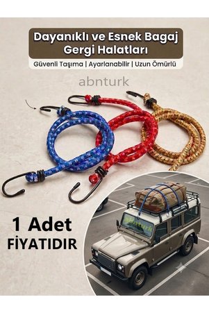 abnturk 1 Adet Bagaj Gergi Halatları Oto Bagaj Lastiği Elastiki Dış Yüzeyi Polyester ip Örgülü Çok Amaçlı Kullanım için 8mm Kalınlıkta Araba Motorsiklet Bisiklet Yük Taşıma için ideal Gergi ipleri