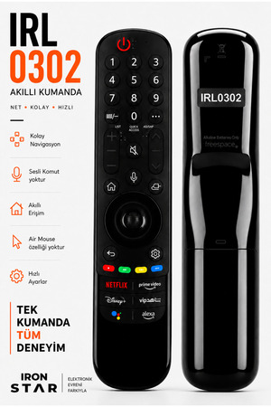 LG Akıllı TV kumandası / Universal akıllı kumanda / Smart TV kumandası / televizyon kumandası / Android TV uyumlu kumanda / oled kumanda / qled kumanda / qned kumanda / ırl0302