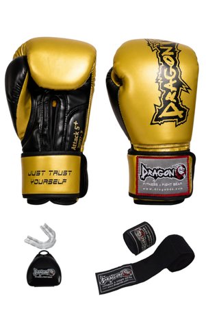 Dragondo Attack Boks Eldiveni Kick Boks Muay Thai Boks Eldiveni Bandaj Ve Dişlik 3'lü Set