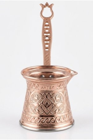Mijja 100 ml Geleneksel İşlemeli Döküm Cezve İndüksiyon Uyumlu 1-2 Kişilik Türk Kahvesi Cezvesi