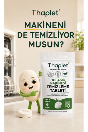 Thaplet Bulaşık Makinesi Temizleme Tableti 6 Aylık Bakım Tableti