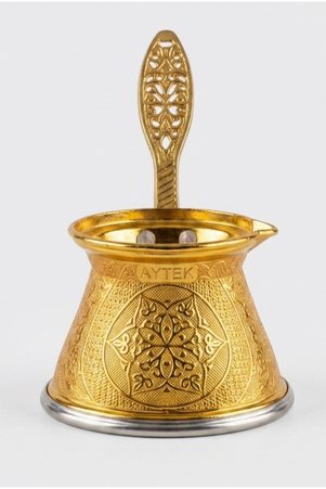 Mijja 200 ml 3-4 Kişilik İşlemeli Tombul Döküm Çelik Cezve İndüksiyonlu Ocak Uyumlu