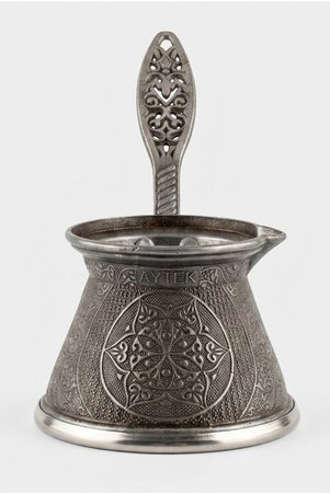 Mijja 130 ml 2 Kişilik İşlemeli Tombul Döküm Çelik Cezve İndüksiyonlu Ocak Uyumlu