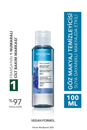 Yves Rocher Tüm Ciltler Çift Fazlı/Yoğun Makyaja Özel Rahatlatıcı Göz Makyaj Temizleyici-Pur Bleuet-100ml