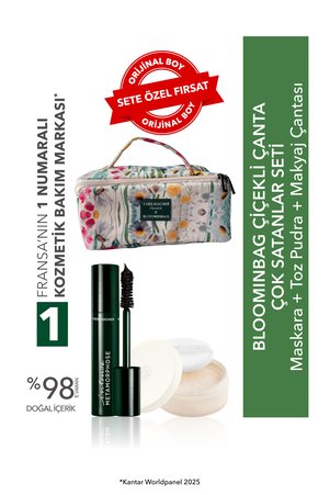 Yves Rocher BloominBag Çiçekli Çanta Seti-Toz Pudra 8.5 g & Maskara 7.8 ml