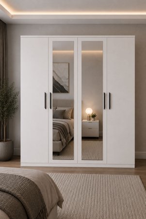 Metalia Gm 051 4 Kapılı Aynalı Gardrop Dolap