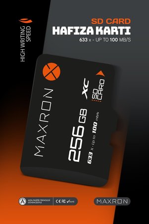 Maxron 256 GB Hafıza Kartı SD Kart Adaptörü 100 Mb/s