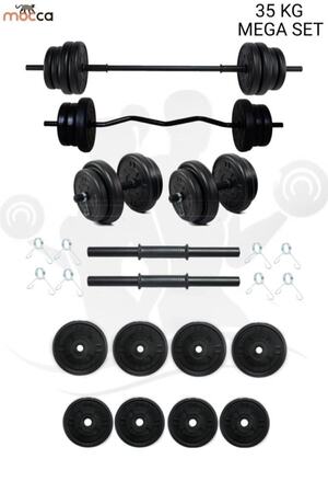 Mocca Style 38 Kg Z-barlı Megaset Halter Seti Ve Dambıl Seti Ağırlık Fitness Seti
