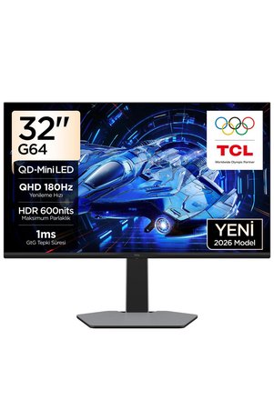 TCL 32G64 Gaming Monitörü 32" 1ms 180Hz Qhd 2k Qd-Mini LED Oyuncu Monitörü
