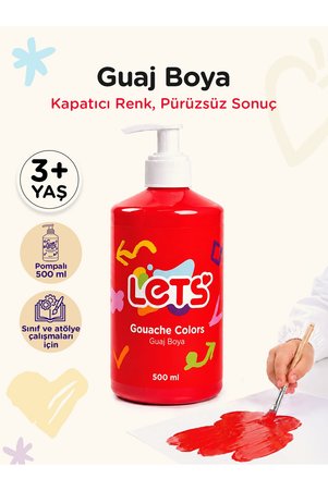 Lets Guaj Boya Kırmızı 500 ml