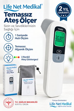 Life Net Medikal Temassız Ateş Ölçer Alından Ölçer -ft-100b