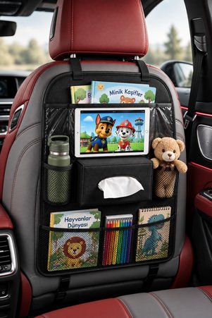 AnkaWood Araç İçi Koltuk Arkası Tablet Tutucu Organizer Oto Koltuk Koruyucu Kılıf Düzenleyici Organizer