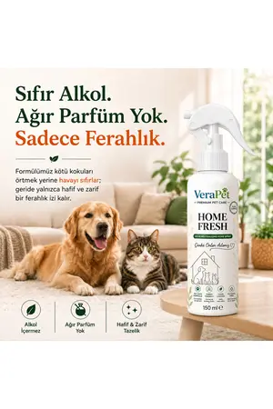 VERAPET Premium Alkolsüz Koku Giderici Nötralize Edici Ortam Oda Spreyi Kedi&Köpek&Tavşan