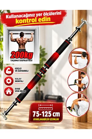 Unichrome Uzun Süngerli Barfix Demiri Barfiks Çubuğu 75 125 Ayarlanabilir Kapı Koridor Barfiks Barı