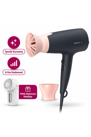 Philips 3000 Serisi Saç Kurutma Makinesi 2100w 6 ısı & BHD350/06 Tiftik Makinesi hediye