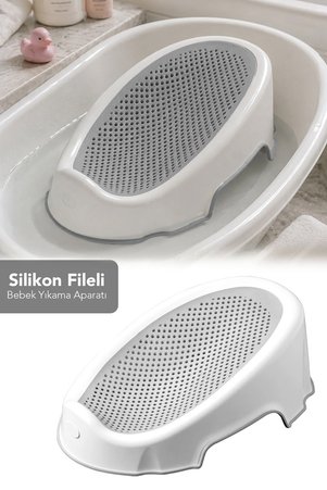 Meleni Baby Soft Bebek Küveti - Silikon Fileli Bebek Besleme Yıkama Banyo Küveti Bebek Banyo Oturağı
