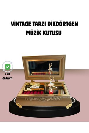 Marsilyan Balerinli Müzikli Takı Kutusu Piyano Tasarım Kız Çocuk Hediyelik AKL48JD5