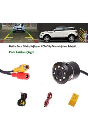 Genel Markalar Oto Mini Geri Görüş Kamerası Renkli Gece Görüşlü 18.5 mm