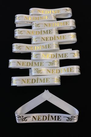 ZEYMERADE Beyaz Nedime Kol Kurdele Bileklik Bant Kına Gecesi Düğün Bride Bekarlığa Veda Söz 1 Adet