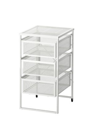 IKEA Lennart Beyaz Keson Tekerlekli 3 Çekmeceli Dolap Raf Ünitesi Evrak Dosya Eşya Dolabı