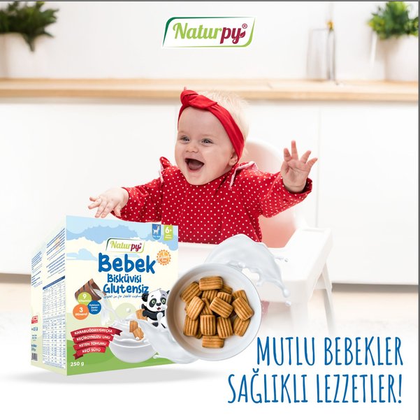 Naturpy Glutensiz Keçi Sütlü Bebek Bisküvisi Karabuğday,Keçiboynuzu Unu,Keten Tohumu