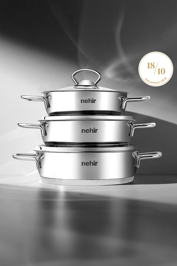 Nehir Silver 6 Parça Paslanmaz Çelik Sahan Seti