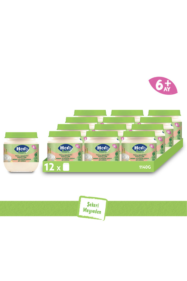 Hero Baby Muzlu Bisküvili Muhallebi Kavanoz Mama 120g X 12
