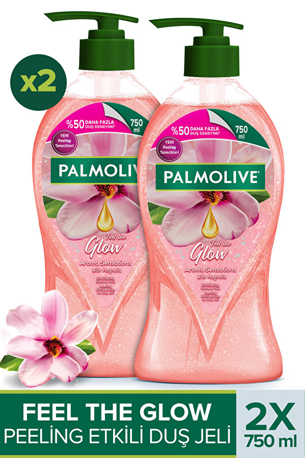 Palmolive Aroma Sensation Feel Glow Duş Jeli 750 ml x2 Vücut Şampuanı Banyo Jeli Vücut Bakımı Duş Bakım Jeli