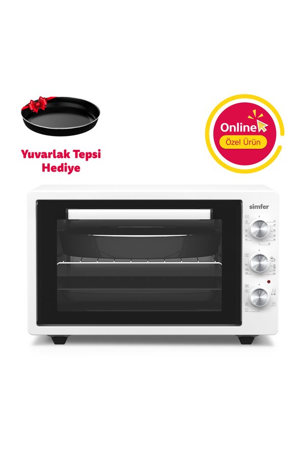 Simfer 4242 Beyaz 42 LT Turbo Fan Mini/Midi Fırın - 6 Fonksiyon Yoğurt Yapma Buz Çözme & İç Aydınlatma