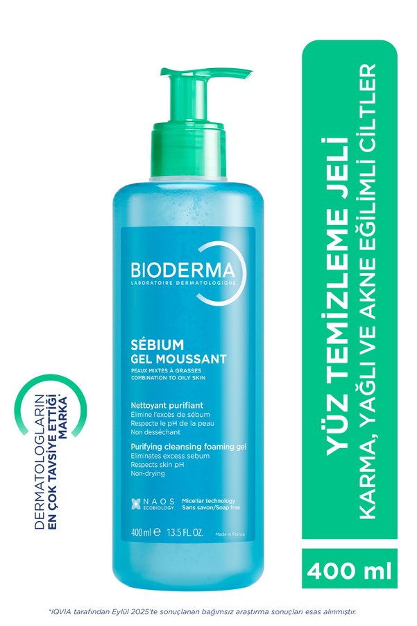 Bioderma Sebium Foaming Gel Yağlı Ve Akneli Ciltler Için Temizleyici Gel 400ml