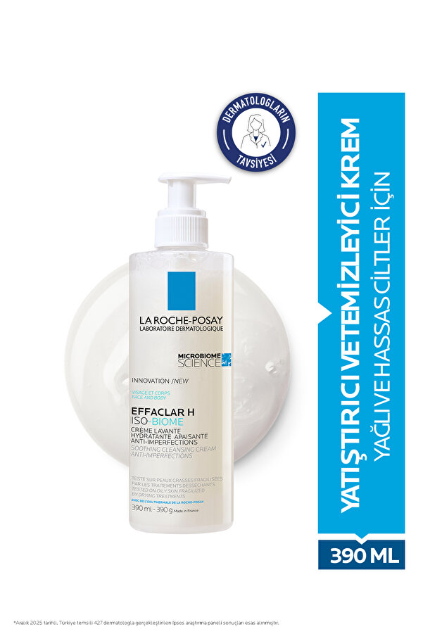 La Roche Posay Effaclar H ISO-Bıome Creme Lavante Yağlı ve Hassas Ciltler İçin Yatıştırıcı & Temizleyici Krem 390ml