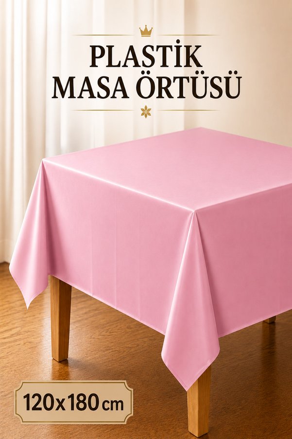 Huzur Party Store Pembe Renk Kullan At 120x180 Cm Doğum Günü Partisi Için Düz Tek Kullanımlık Plastik Masa Örtüsü