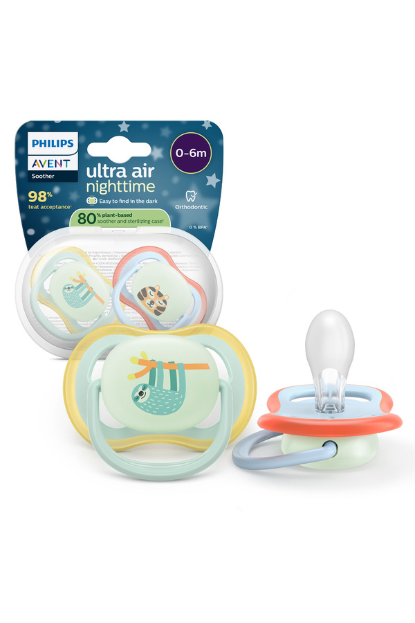 Philips Avent Ultra Air Gece Emziği Ortadontik Karanlıkta Parlayan 0-6 Ay Erkek SCF376/24