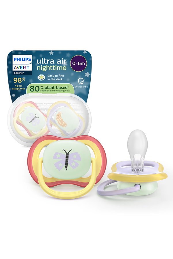 Philips Avent Ultra Air Gece Emziği Ortadontik Karanlıkta Parlayan 0-6 Ay Kız SCF376/25