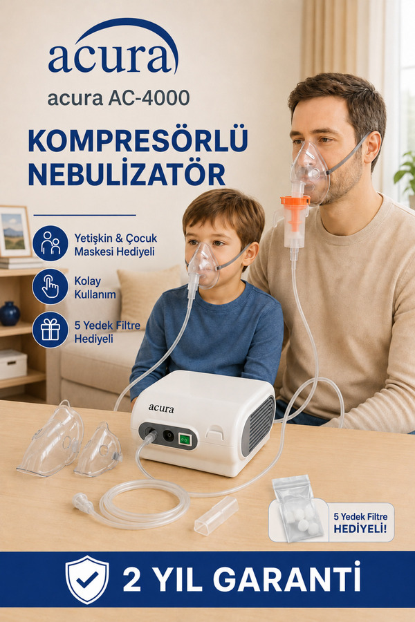 Acura AC-4000 Hızlı Tedavi Süresi Sunan Dayanıklı Nebulizatör