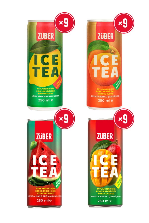 Züber Ice Tea Soğuk Çay Deneme Paketi 250ml x 36 Adet