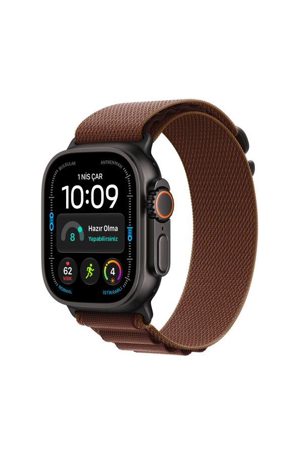 Apple Watch Ultra 4 GPS + Cellular 49mm Siyah Titanyum Kasa ve Burgonya Alpine Loop - L
