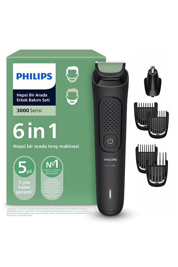 Philips 3000 Serisi 6 in 1 Erkek Bakım Seti Yüz&Saç Tıraş Makinesi Cilt Dostu Bıçaklar MG3915/15