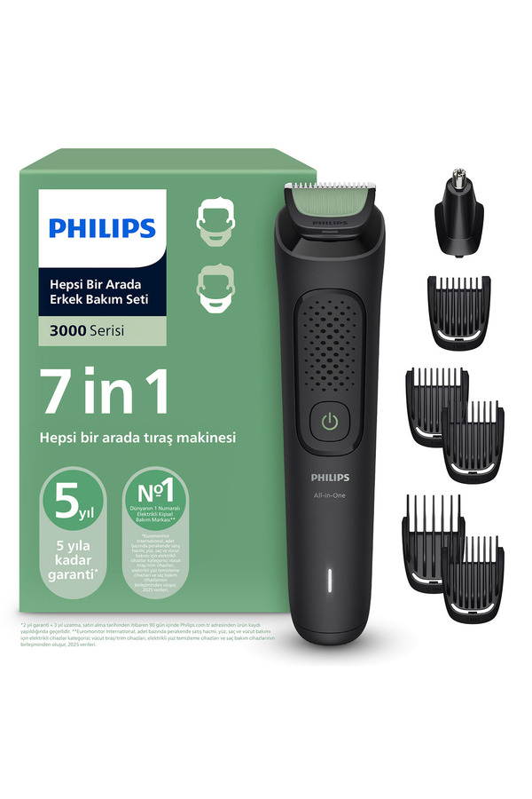 Philips 3000 Serisi 7 in 1 Erkek Bakım Seti Yüz&Saç Tıraş Makinesi Cilt Dostu Bıçaklar MG3920/15