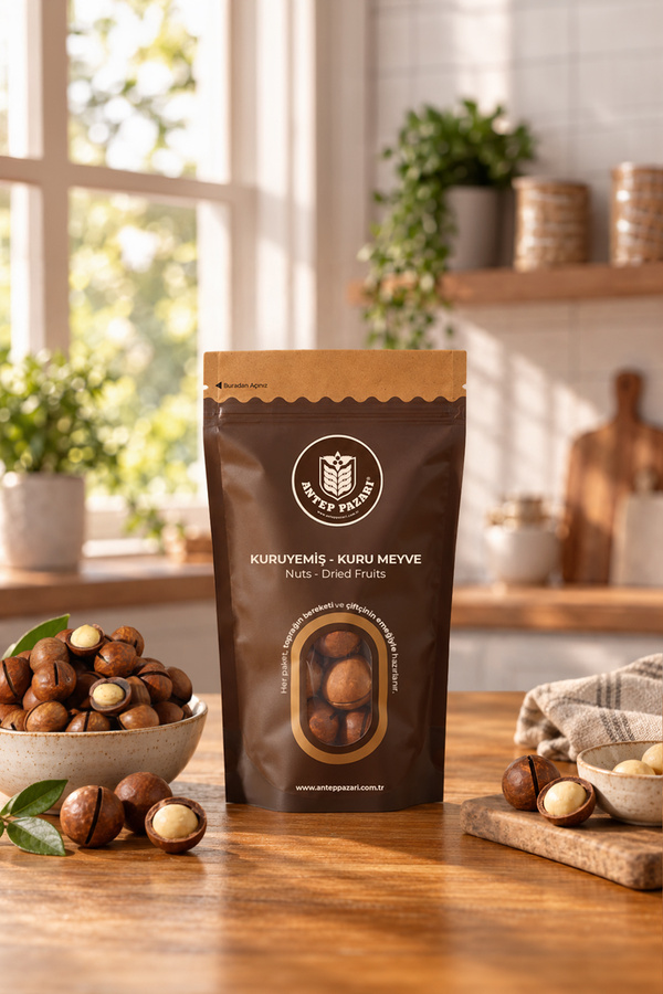 Antep Pazarı Kavrulmuş Kabuklu Makademya Fındığı - 200g