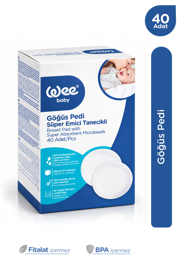 Wee Baby Göğüs Pedi Süper Emici Tanecikli Yapışkanlı Ped 40'lı