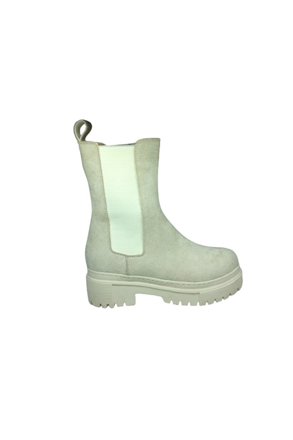 2004 Womenly Style Kadın Ten Bej Renk Süet Lasti̇kli̇ Bot Suni̇ Deri̇