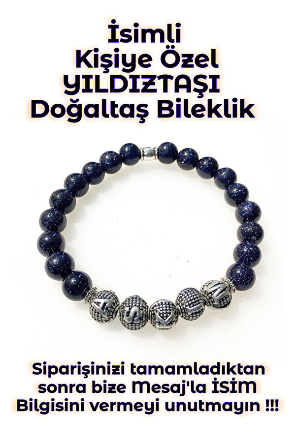 Tesbi̇h Sakarya - İsi̇mli̇ - Ki̇şi̇ye Özel - Yıldıztaşı Doğaltaş Uni̇sex Bi̇lekli̇k