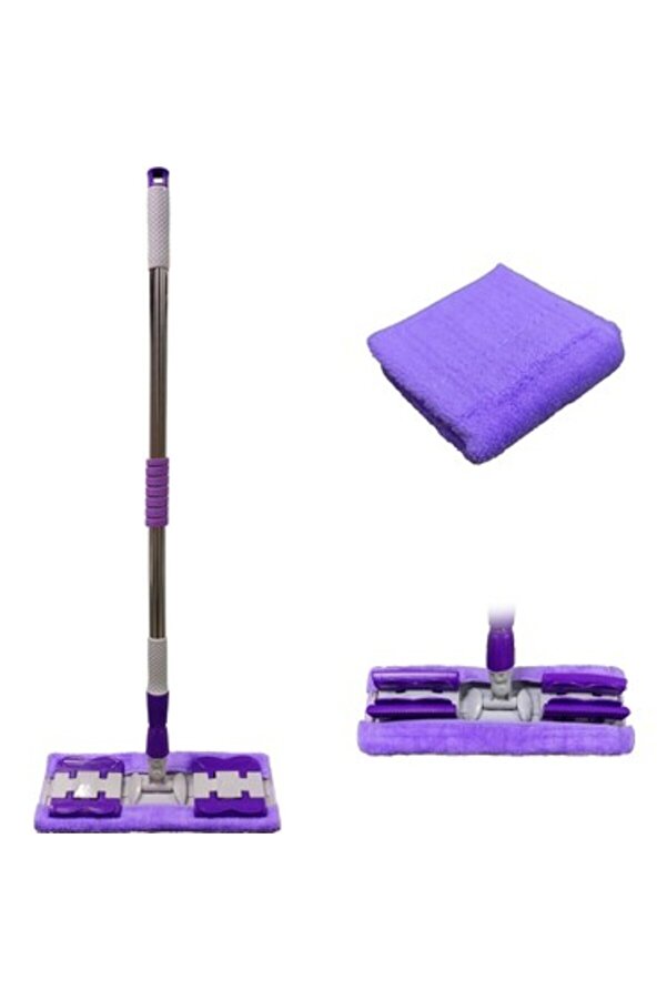 Go İthalat Si̇hi̇rli̇ Spi̇n Mop Teleskopi̇k Çok Amaçlı Mop +1 Bez Hedi̇yeli̇ - Mor (3958)